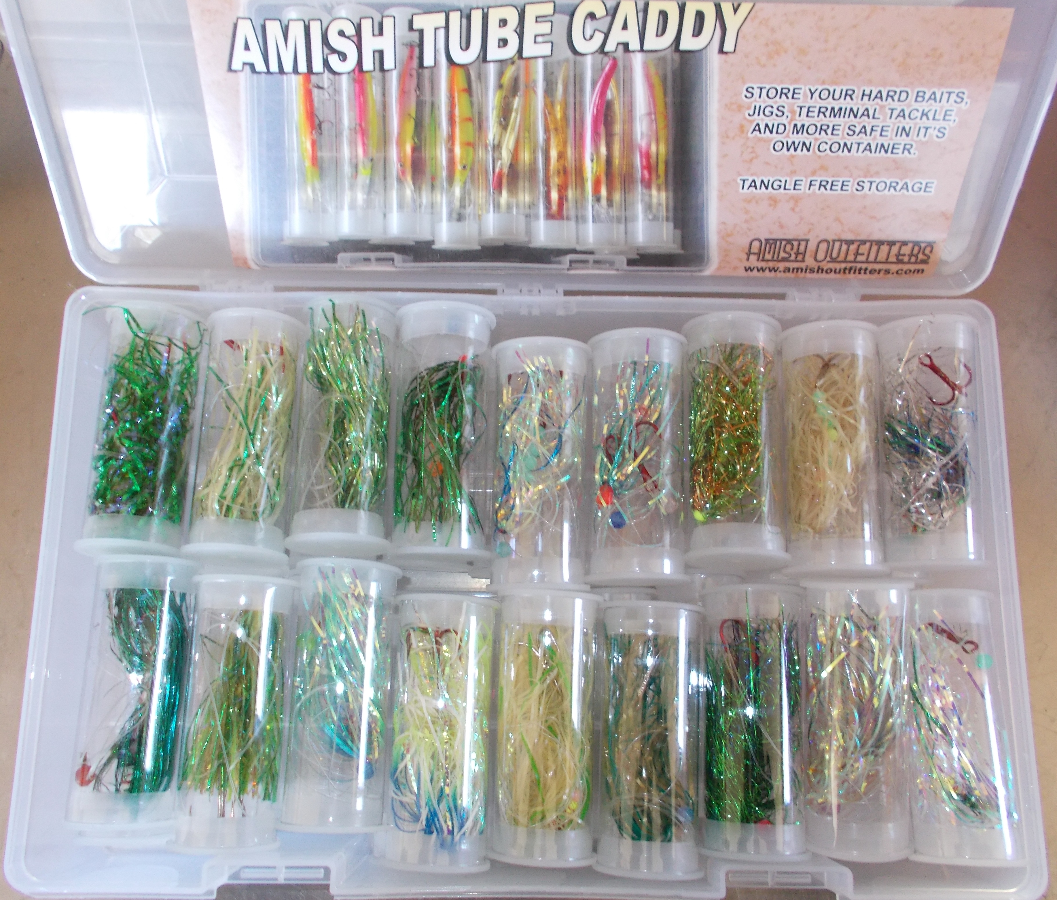 Fishing Amish Outfitters Crankbait Box AMISH OUTFITTERS 14CMPTTB 14 COMPT CRANKBAIT  BOX Fin Feather Fur